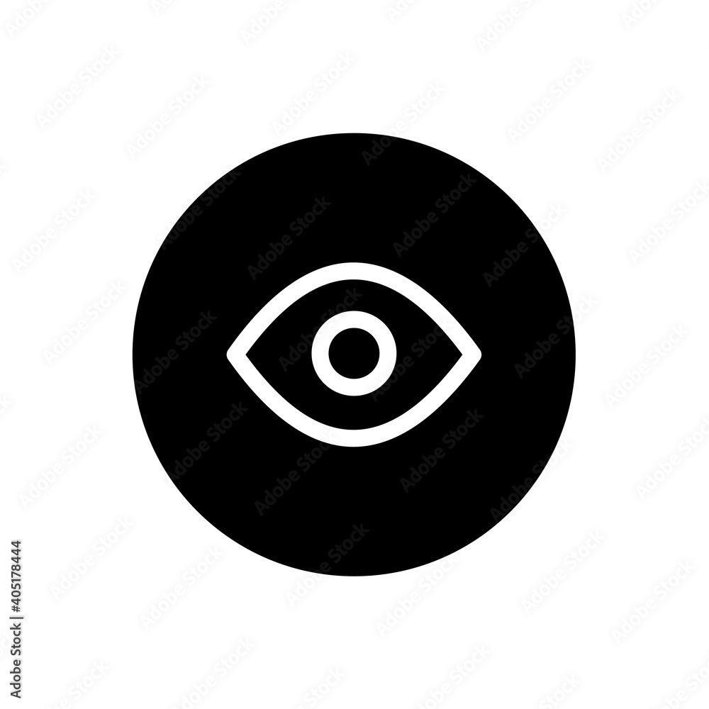Eye icon. Eye sign symbol in black round style. Vector Eye icon. Eye sign symbol in black round style. Vector