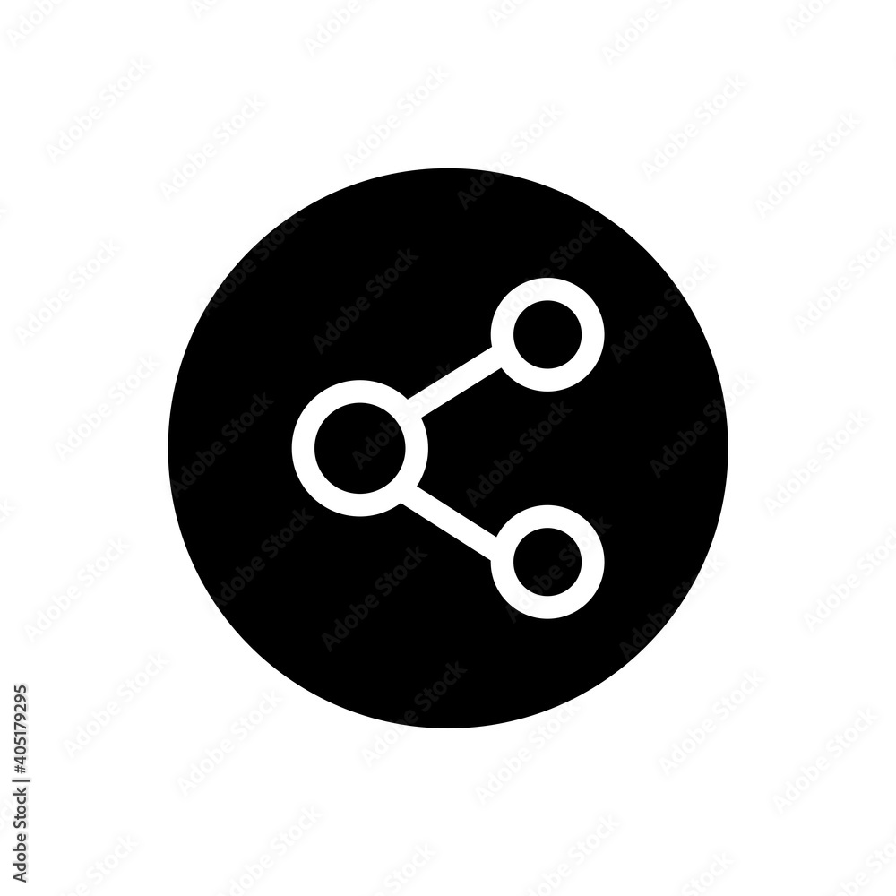 Share icon. Black round style sharing sign symbol. Vector Share icon. Black round style sharing sign symbol. Vector
