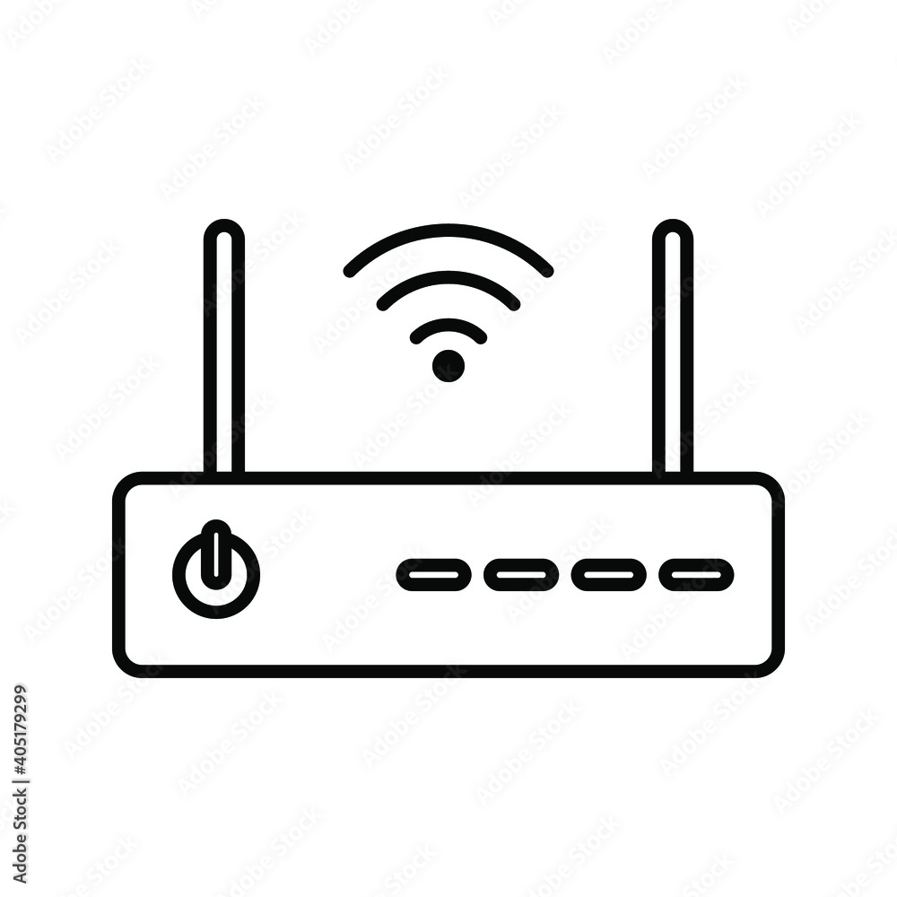 Router icon on white background color editable Router icon on white background color editable