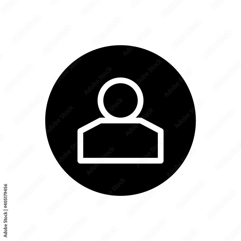 Avatar icon. User avatar sign symbol in black round style. Vector Avatar icon. User avatar sign symbol in black round style. Vector