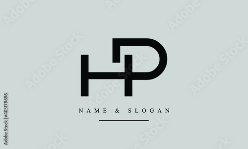 HP, PH, H, P Letter Logo Design with Creative Modern Trendy Typography