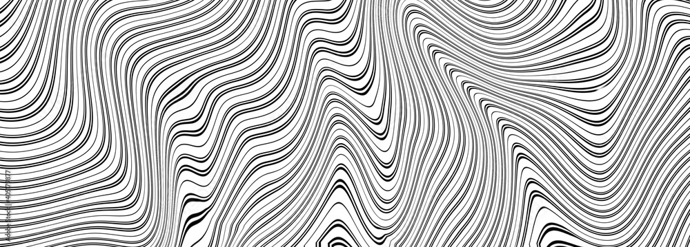 Op Art Design. Black pattern, concept for hypnosis, unconscious, chaos, extra sensory perception, psychic, stress, strain, optical illusion. - Illustration