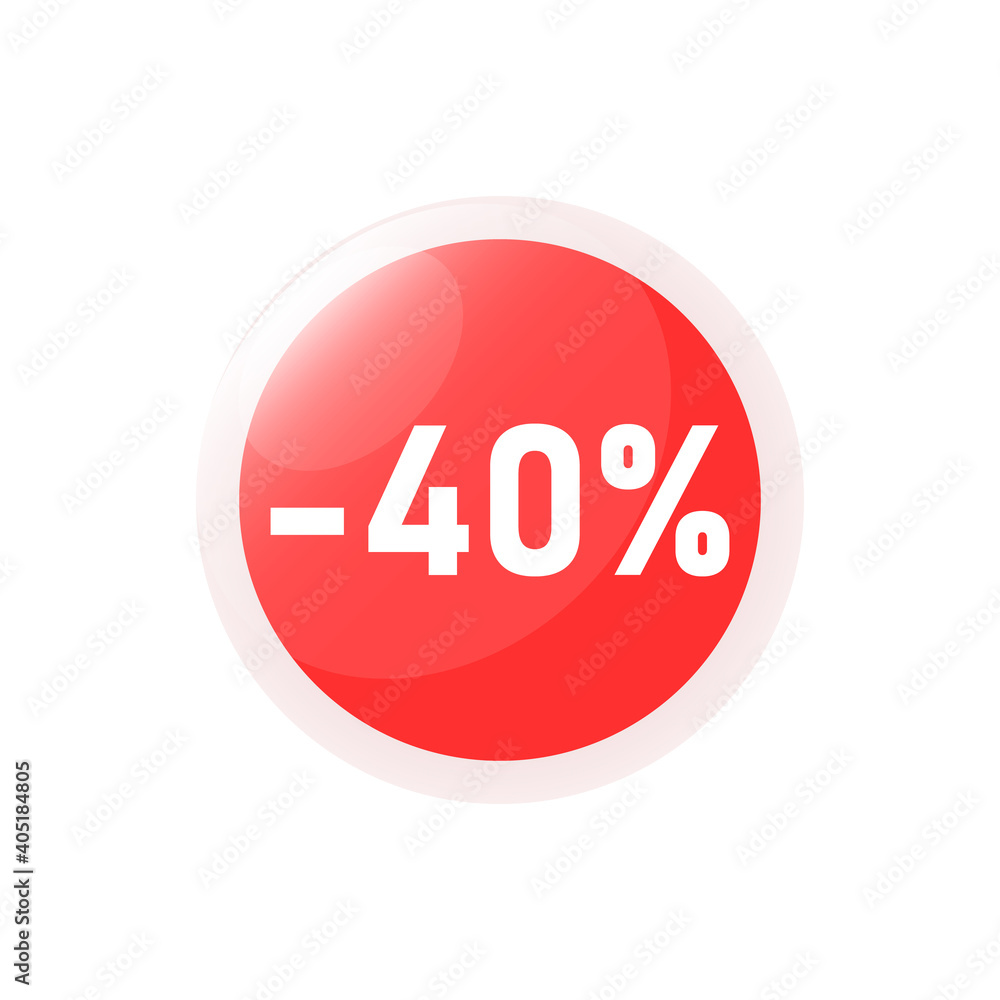 vector illustration Figures of discounts 40 percent on white background vector illustration Figures of discounts 40 percent on white background