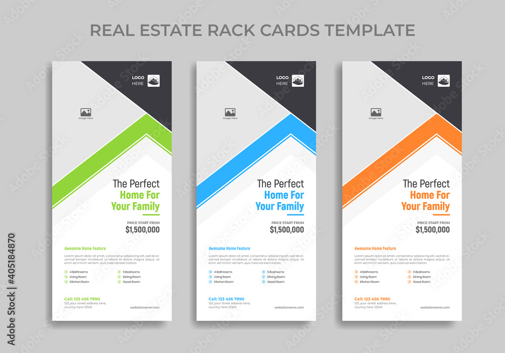 Real estate agent and construction business rack card or dl flyer template Real estate agent and construction business rack card or dl flyer template