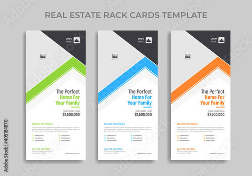 Real estate agent and construction business rack card or dl flyer template