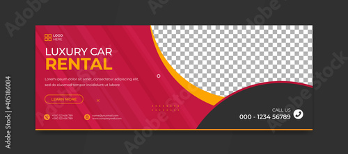 Car rent sale social media post facebook cover timeline