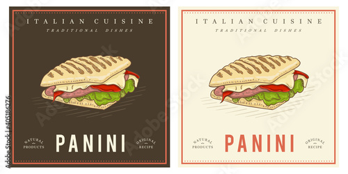Panini italian sandwich vintage poster