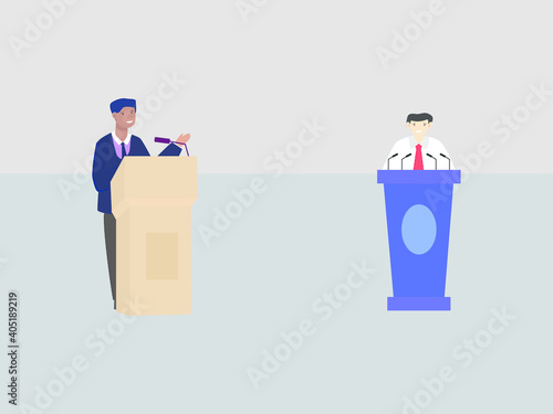 political, election debate, vector illustration

