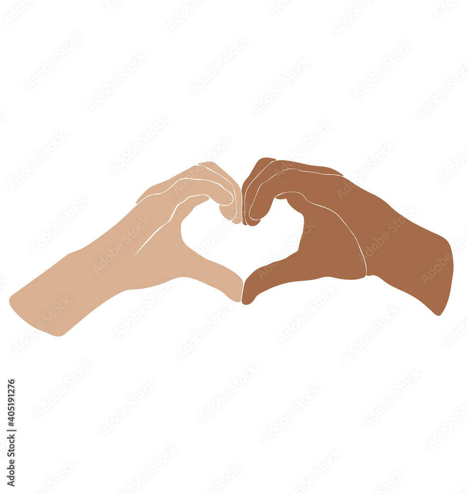 Obraz premium Abstract hands isolated vector, boho couple hand, love poster, valentines day vector