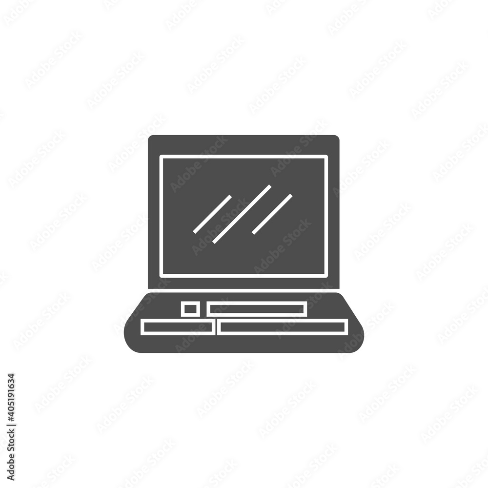 laptop icon with black solid style. blank screen notebook device vector illustration laptop icon with black solid style. blank screen notebook device vector illustration