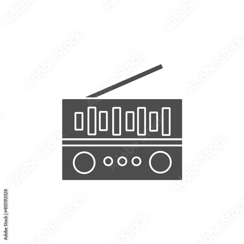 radio fm tuner black solid style icon vector illustration