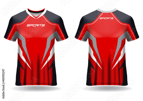 Jersey mockup. t-shirt sport design template, uniform front and back view.