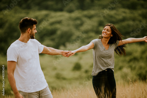 Happy young couple in love ...
