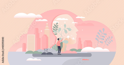 Inner kid as personality part and experiences reflection tiny person concept