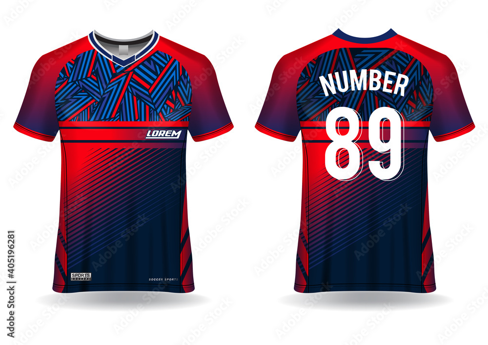 Soccer jersey mockup. t-shirt sport design template, uniform front and ...