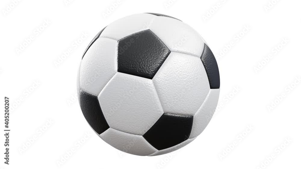 360-degree seamless looping spin 3D animation of the realistic textured soccer ball rendered in UHD, alpha matte is included 360-degree seamless looping spin 3D animation of the realistic textured soccer ball rendered in UHD, alpha matte is included