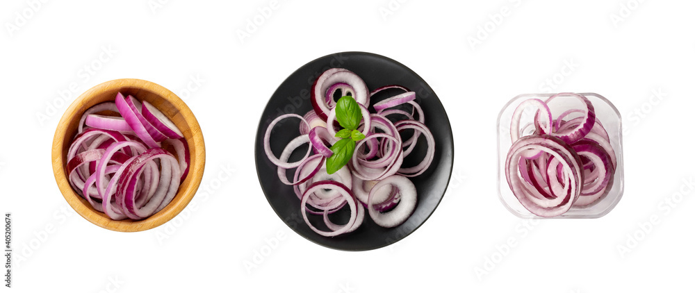 Sliced Red Onion or Purple Onion Rings Isolated Sliced Red Onion or Purple Onion Rings Isolated