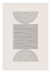 Papier peint photo Minimaliste art Tracés minimalistes abstraits aux courbes artistiques  © C Design Studio