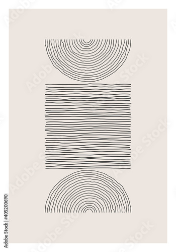 Trendy abstract creative minimalist artistic hand drawn composition