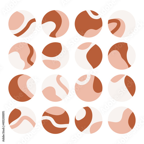 Set of abstract insta highlights. Social media icon collection with blobs, abstract shapes and lines.