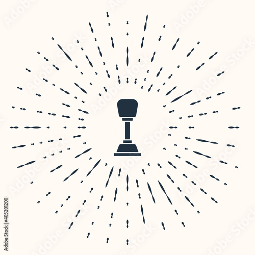 Grey Gear shifter icon isolated on beige background. Manual transmission icon. Abstract circle random dots. Vector.