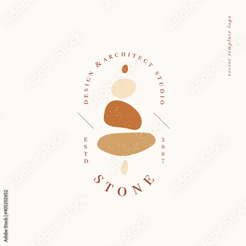 Vector design linear template logos or emblems - mystery boho style. Abstract symbol for hand made products and craft boutiques.
