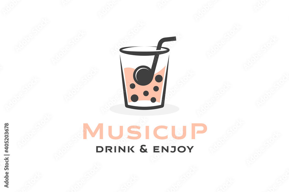 Music Bubble Drink Logo Design Template Music Bubble Drink Logo Design Template