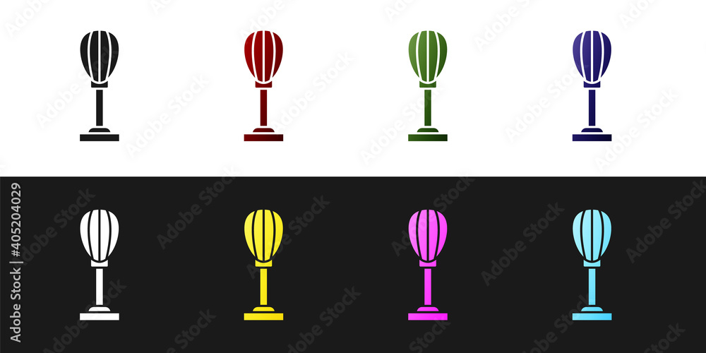 Set Punching bag icon isolated on black and white background. Vector. Set Punching bag icon isolated on black and white background. Vector.