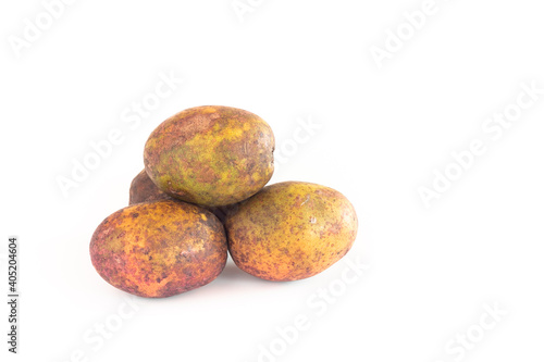 hog plum isolated on white, Spondias pinnata (L. f.) Kurz photo