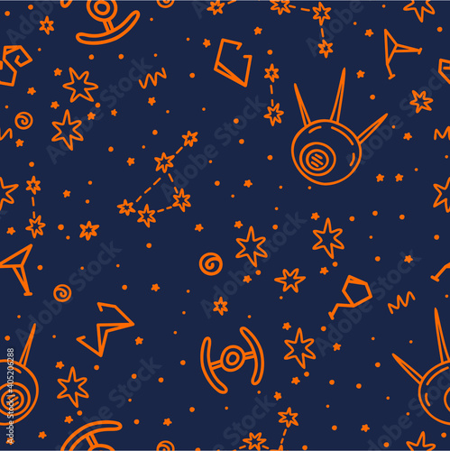 hand drown doodle space, details, pattern