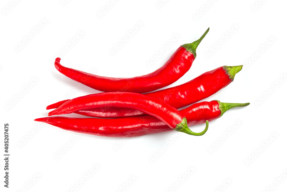 Chili red papper on white isolated background