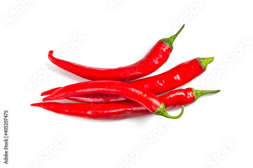 Chili red papper on white isolated background