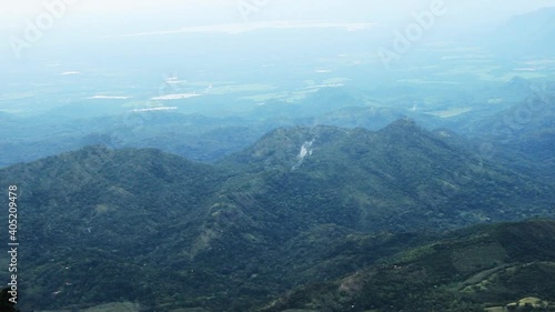 Geography, synecology. Tropical jungle in cloud haze (silvagenitus). Cloud forest - wet evergreen mountain forest, which grows in condensation of mists. But these are secondary forests. Sri Lanka
 photo