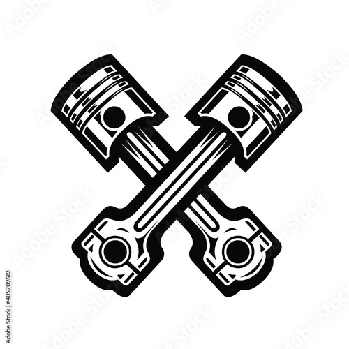 Crossing engine pistons vector image illustration