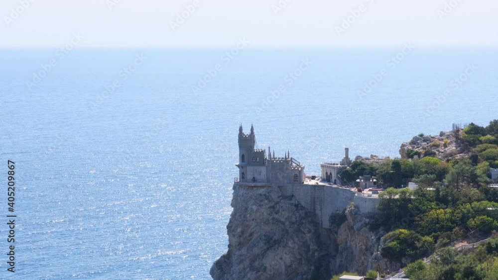 Swallow Nest castle on the rock over the Black Sea. Gaspra. Crimea. Swallow Nest castle on the rock over the Black Sea. Gaspra. Crimea.