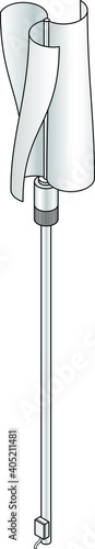 A cylindrical wind turbine generator on a pole.