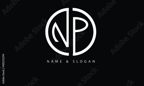 NP, PN, N, P abstract letters logo monogram