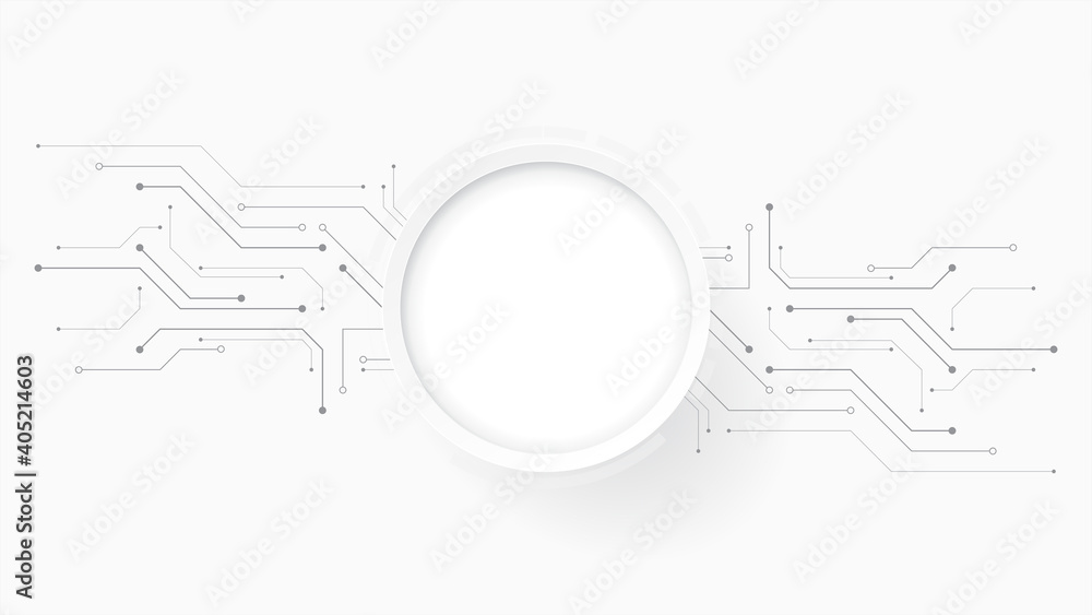 Fototapeta premium Grey white Abstract technology background,Hi tech digital connect, communication, high technology concept, science, technology background
