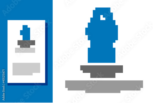 Blue Hands in praying position icon isolated on white background. Prayer to god with faith and hope. Logo design template element. Vector.