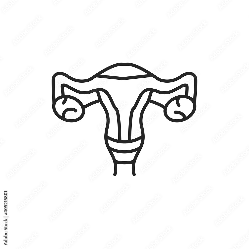 Female reproductive system line black icon. Sign for web page, mobile app, button, logo Female reproductive system line black icon. Sign for web page, mobile app, button, logo
