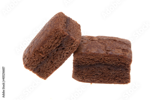 american chocolate brownie cake isolated