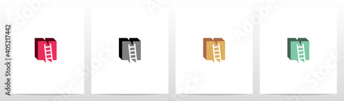  Ladder On Letter Logo Design N