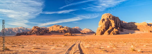 Tracks in the desert - banner background image © Peter Adams