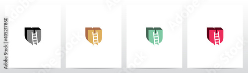  Ladder On Letter Logo Design U