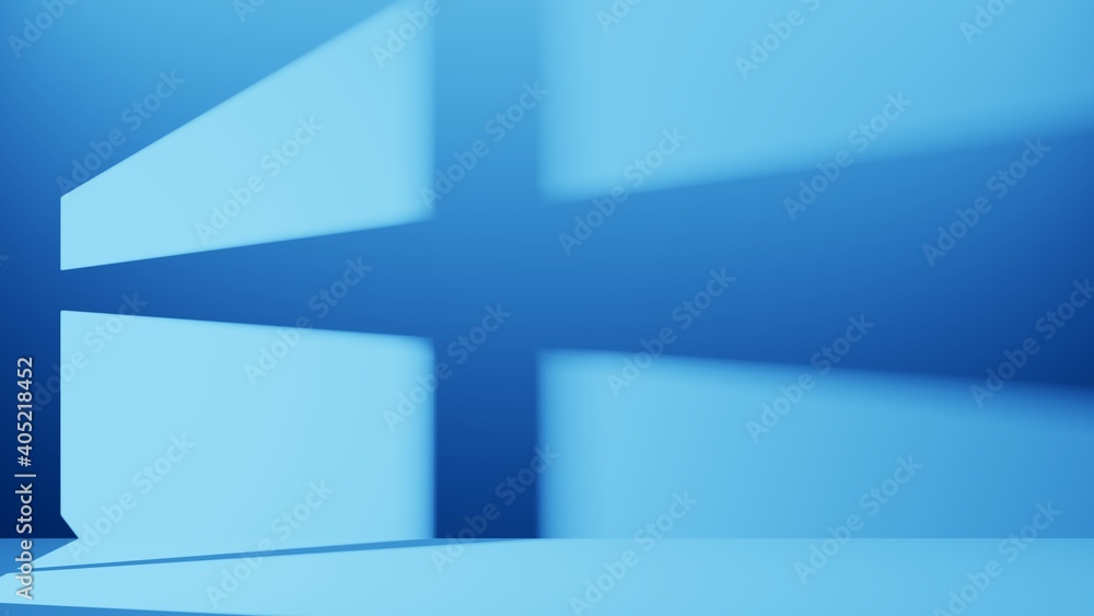 Obraz premium 3d illustration of blue scene with light