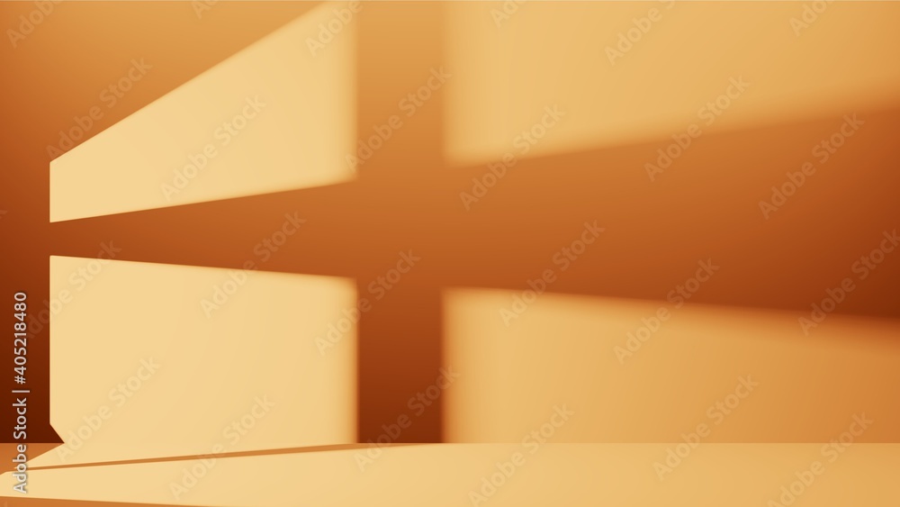 Fototapeta premium 3d illustration of orange scene with light
