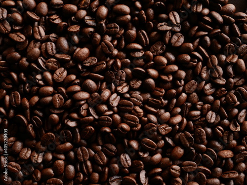 Roasted coffee beans for background