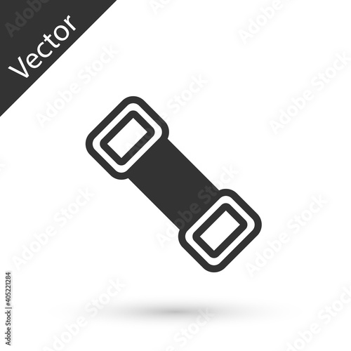 Grey line Chest expander icon isolated on white background. Vector.