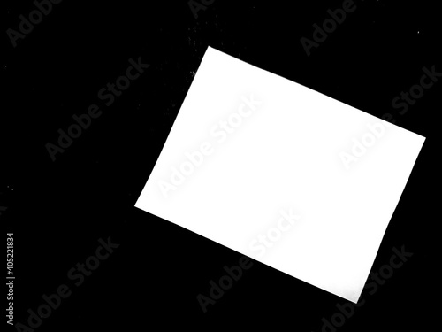 Abstract of black background with white paper on it for business card or branding.