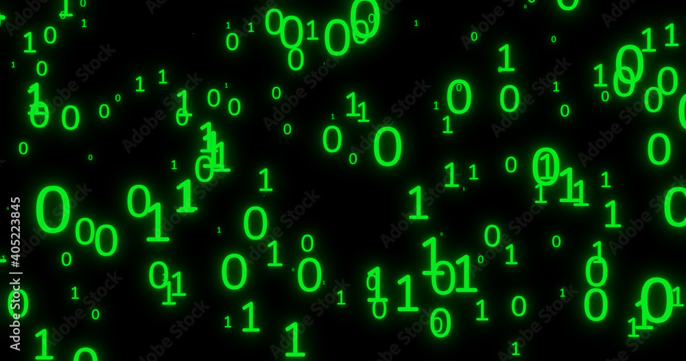 Render with a background of green zeros and ones Render with a background of green zeros and ones